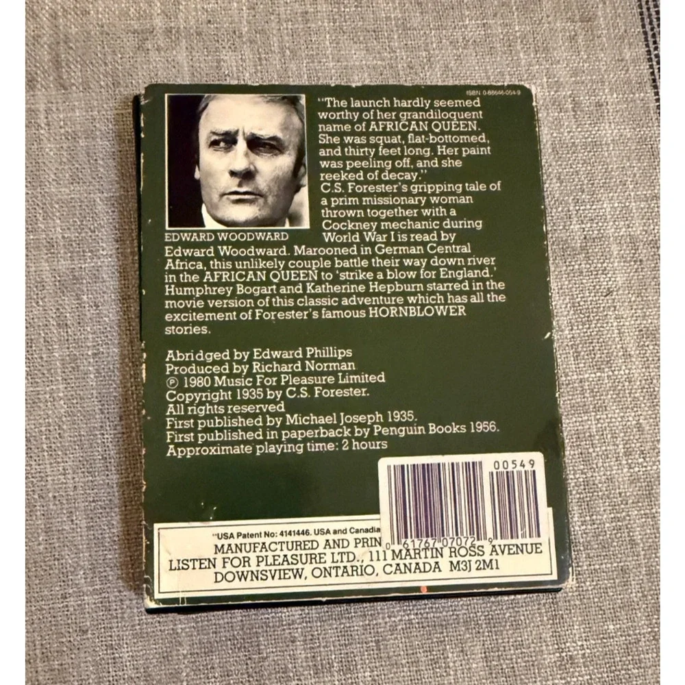 🎧 The African Queen – C.S. Forester | Audiobook Cassette Set (Edward Woodward)